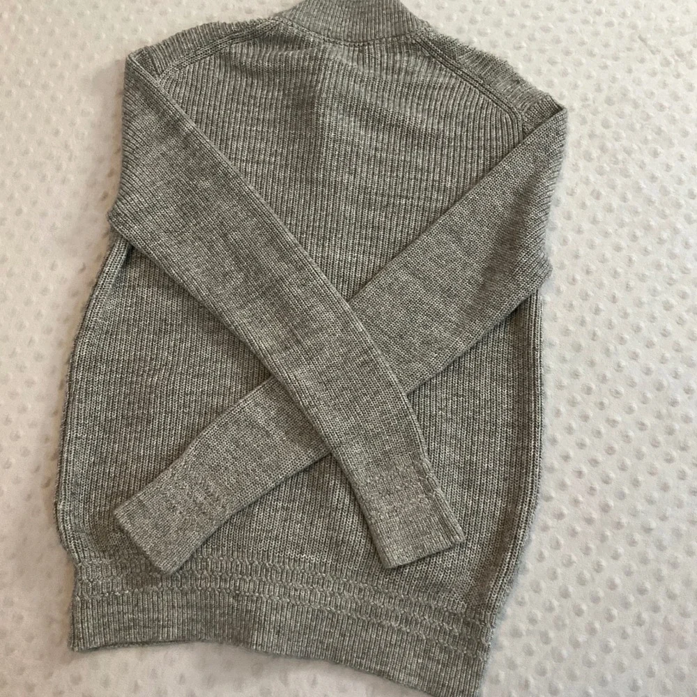 Van Heusen Mens Gray Cotton Blend Ribbed Knit Button Front Cardigan‎ Sweater